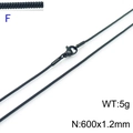 Black stainless steel square snake chain necklace 1.2mm x 600mm with lobster clasp - Black 1.2mm Width 60cm Length (KN203590-Z)