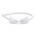 Semplice fascia bianca con fiocco in tessuto gros-grain a coste per neonati e bimbi - Bianco
