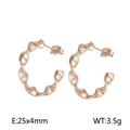 Orecchini a cerchio ondulati stile francese oro rosa con design intrecciato - Tipo A (25x4mm) / Oro rosa