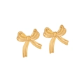 Minimalist golden bow stud earrings with polished stainless steel finish for women - Polished Bowknot Stud Earrings(6#)