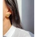 Boucles d'oreilles cœur vintage français plaquées or avec zircon et perles - Style 9