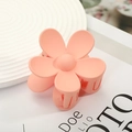 Elegant peach flower hair claw clip with matte finish and rounded five-petal design - 7.2*7.2*4.1 / Pink
