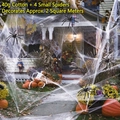 Halloween set with 40g white spider web and 4 black spiders covering 2 square meters - 40g Spider Cotton + 2 Small Spiders