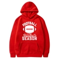 Roter Kapuzenpullover mit Football-Grafik und Kängurutasche für einen bequemen Sitz - S / Oberteile / Rot (FOOTBALL is my Favorite SEASON)