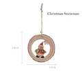 Decorazione natalizia in legno naturale con pupazzo di neve dipinto e cappello rosso - Pupazzo di Neve / Diametro 10cm