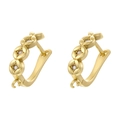 Boucles d'oreilles dorées avec trois anneaux entrelacés et pierres de zircon brillantes - VE1501 Style Trèfle / Doré