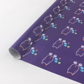Deep purple cartoon monster gift wrapping paper roll with colorful speech bubbles - Style 2 (Purple Monster) / 50x70cm
