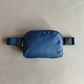 Waterproof navy blue nylon belt bag with adjustable strap and buckle closure - Navy Blue