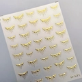 Autocollant à ongles doré effet liquide M-971 avec fini miroir métallique en 3D - Style Goutte de Liquide Doré (M-971)