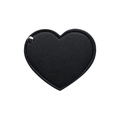 Portable heart-shaped black PU leather vanity mirror with a silver metal stud accent - Classic Black