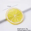7.5cm yellow PVC artificial lemon slice keychain with realistic fruit texture - 7.5cm Large Yellow Lemon Slice - No Buckle
