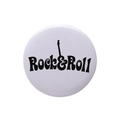 White tinplate badge featuring black Rock and Roll guitar design for clothing accessories - Rock&Roll Guitar Letter