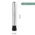 21cm Cocktailstößel aus Edelstahl mit schwarzem Rillenkopf zum Zerkleinern von Eis und Zitrone - Schlauchschal Mit Geradem Bund (21 Cm) – Top-artikel Im Preis Reduziert