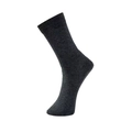 Deep grey mid-calf cotton socks in plus size for men, featuring a ribbed knit texture - Dark Gray