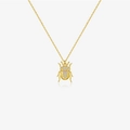 Elegant gold S925 silver spider insect pendant necklace with sparkling zircons - 18k Gold Ladybug