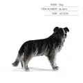 Miniature Border Collie dog figurine with black and white fur textures, size 4x3.5cm - Single Border Collie Dog Model BL-5012