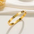 Eleganter Armreif aus 18k vergoldetem Edelstahl mit Herzmotiv und weißen Zirkonia - Goldarmband Mit Diamanten Und Herz