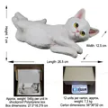 White resin cat figurine with realistic fur texture measuring 26.5x12.5x7cm for decor - Cute Cat Style (YZ-1688-0527)