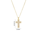 Classic gold-plated cross pendant necklace with clear cubic zirconia in 32.6cm length - Gold White Cross (A819)