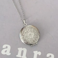 Vintage stainless steel locket necklace with floral relief and circular openable pendant - Steel