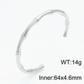 Minimalistische zilveren bamboe open armband van gepolijst roestvrij staal voor dames - Bangle / Staalkleur