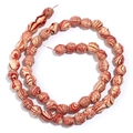 Perle marmorizzate a spirale rosse e bianche con forma a zucca per creazione gioielli DIY - 10x10mm / Rosso