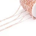 DIY pink crystal bead chain with 3mm faceted gems and gold wire on white spool - 3mm Mixed Color Crystal Gold Chain Style 05