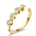 Micro-set colorful zircon nose ring in 18K gold plating with four clear gems inlay - Style 12