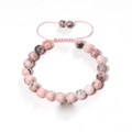 Handmade adjustable pink zebra stone beaded bracelet, perfect graduation gift idea - Pink Zebra Braided Style