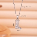 Collana con ciondolo a stivale da cowboy in acciaio al titanio argento, catena da 45 cm - Stivali da Cowboy Vintage Argento