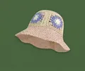 Chapeau cloche rose crocheté à la main avec motif floral violet de style champêtre - M (56-58cm) / Rose