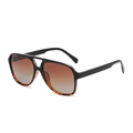 Classic aviator sunglasses with black tortoiseshell frame and brown gradient lenses - Black Tortoise Frame Brown Gradient Polarized