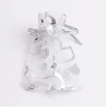 White organza drawstring gift bag with silver heart print for jewelry and accessories - 6mm Green Malachite with Silver Pouch