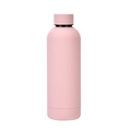 Matte light pink stainless steel insulated water bottle with minimalist sport design - 500ml / Light Pink