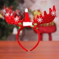 Red sequin reindeer antler headband with mini Christmas hat and holly berry decor - Large Red Sequin Antlers / Red