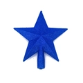 Sparkling blue glitter Christmas tree topper star with hollow cylindrical base mount - Blue