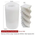 White spiral cube silicone mold for DIY candles with dimensions 52x93mm and 152g weight - Spiral Block Candle Mold LZ-350