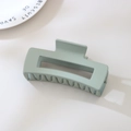 Matte bean paste green rectangular hair claw clip for thick hair styling - #56 Matte Teal - 10.5cm / Bulk (No Packaging)