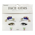 Face gems sticker set with purple and blue rhinestones for creative eye makeup - FG4013 Blue Iridescent Style