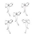 Silver alloy hollow bow charms for DIY jewelry making such as necklaces and bracelets - No. 8 Bowknot-Silver-26*46mm