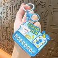 Blue mini piano keychain electronic musical toy featuring a cute cartoon dog motif - Mini Piano / Blue Happy Dog