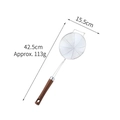 Roestvrijstalen keukenzeef met houten handvat, 15,5 cm diameter, 42,5 cm totale lengte - 15,5 cm (16#)
