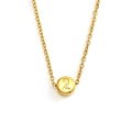 Minimalistische goldene Edelstahlkette mit rundem Anhänger und eingravierter Nummer 2 - Nummer 2 Stil (S-P459-十字链-2)