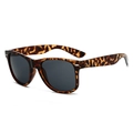 Classic tortoise shell wayfarer sunglasses with vintage rivets and dark lenses - Leopard Frame