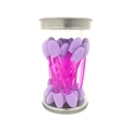 Double-ended eyeshadow sponges with pink handles in a silver lid storage tube - 6.5cm Purple Handle Purple Sponge - 25 Pcs Tube