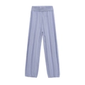 Pantaloni a gamba larga in maglia color lavanda da donna con coulisse e trama verticale - S / Pants
