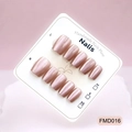 Pink cat-eye handmade press-on nails with galaxy shimmer on white display card - XS / Pink Purple Cat Eye (FMD016)