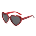 Fashion heart shaped red sunglasses with spider web pattern on the plastic frames - Red Spider Web Gray Polarized