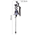European vintage cast iron doorbell with bird design, bronze finish, 46cm height - Branch Bird Doorbell 7059