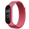 Red nylon loop sport band for smart fitness tracker with velcro strap and vibrant red finish - Hibiscus